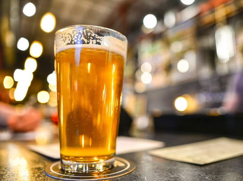 Glass pint of beer